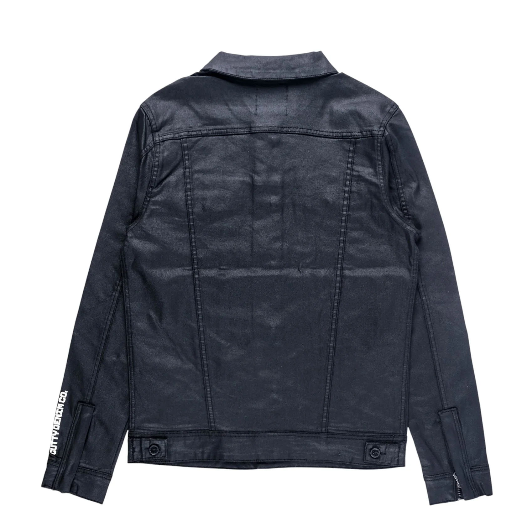 Wade Wax Coated Denim Jacket (Black) - Image 3