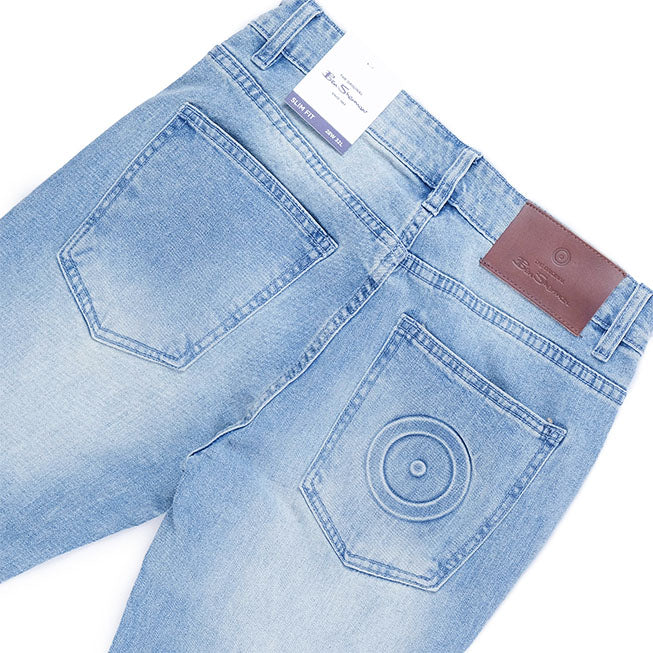 Abrasion Slim Jeans (Blue) - Image 4