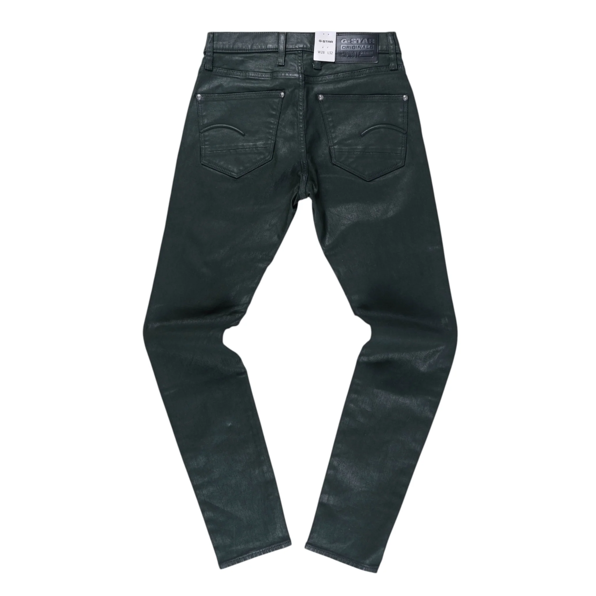 Revend FWD Skinny Wax Coated Jeans (Dark Green) - Image 3